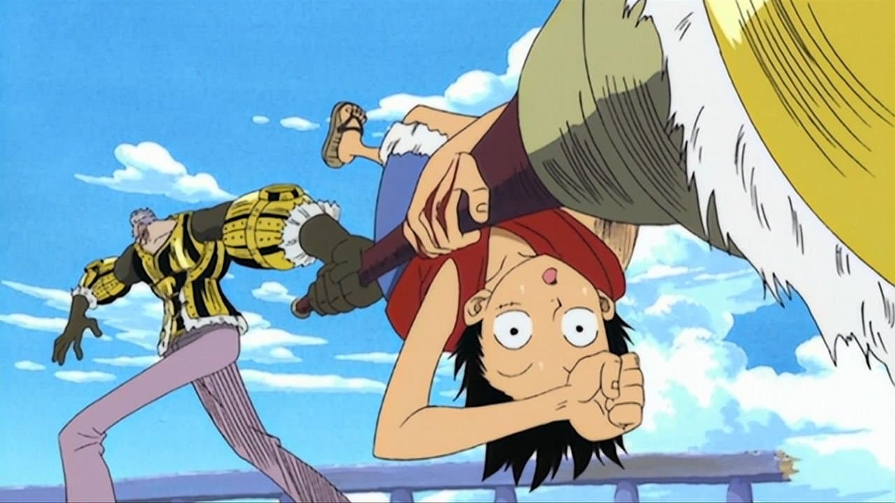 Still from I Won't Die! Fierce Battle, Luffy vs. Krieg!