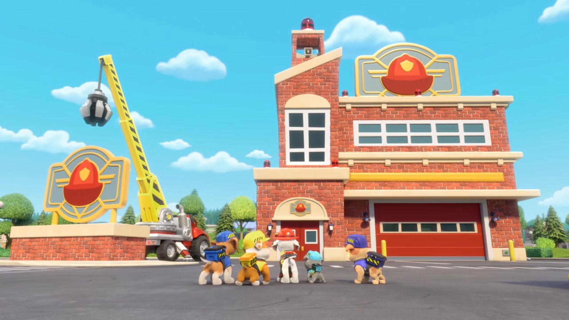 Still from The Crew and Marshall Build a Fire Station