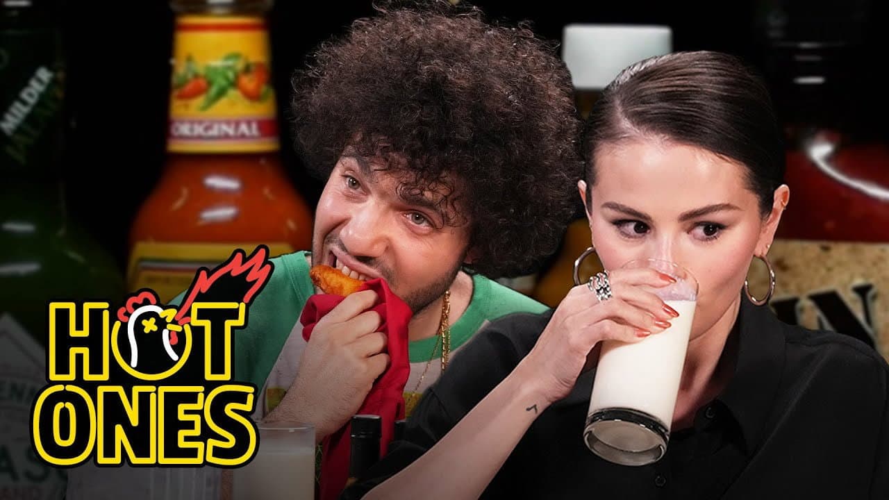 Still from Selena Gomez and Benny Blanco Burn With Love While Eating Spicy Wings