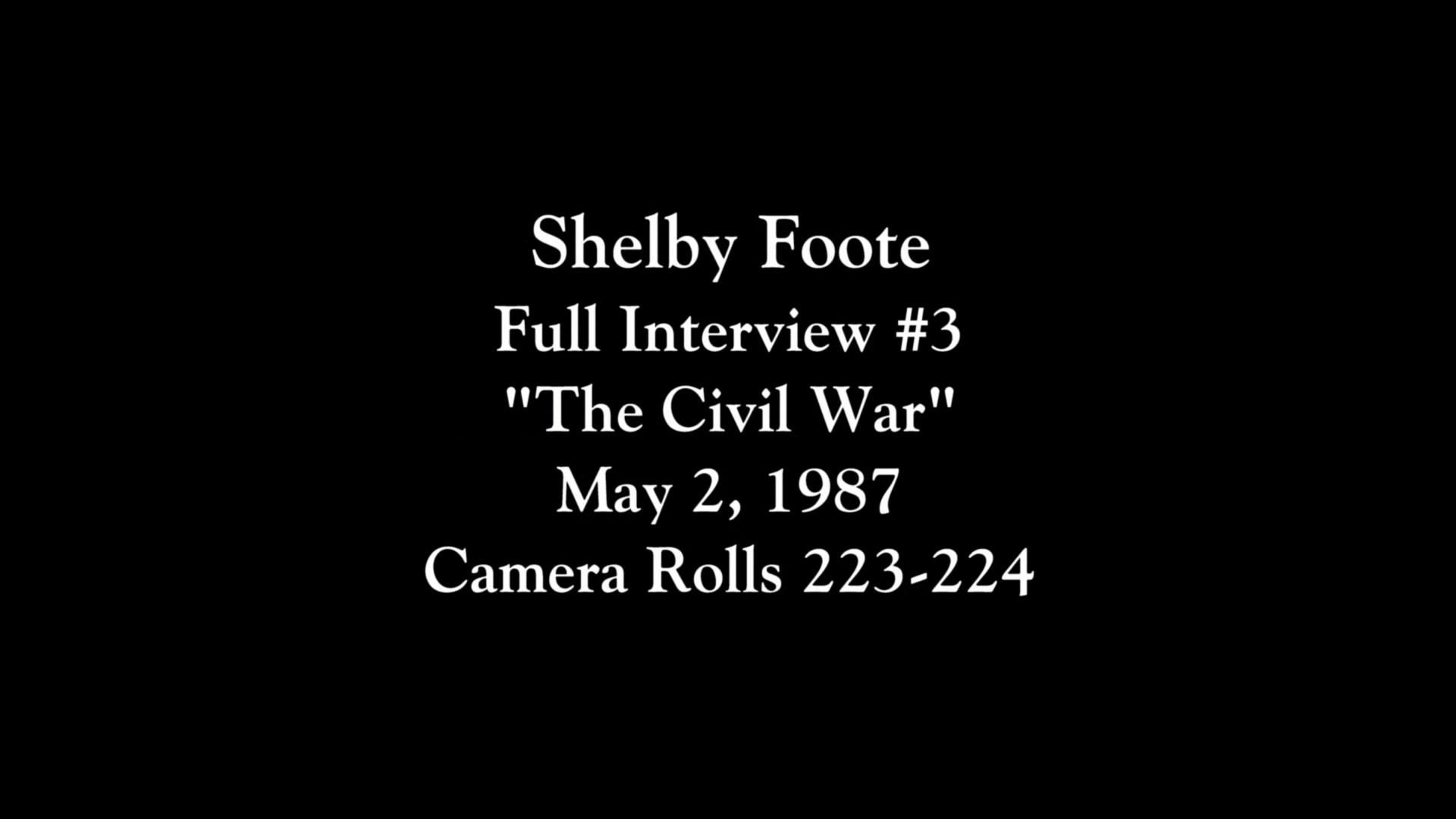 Still from Shelby Foote Full Interview #3 May 2, 1987