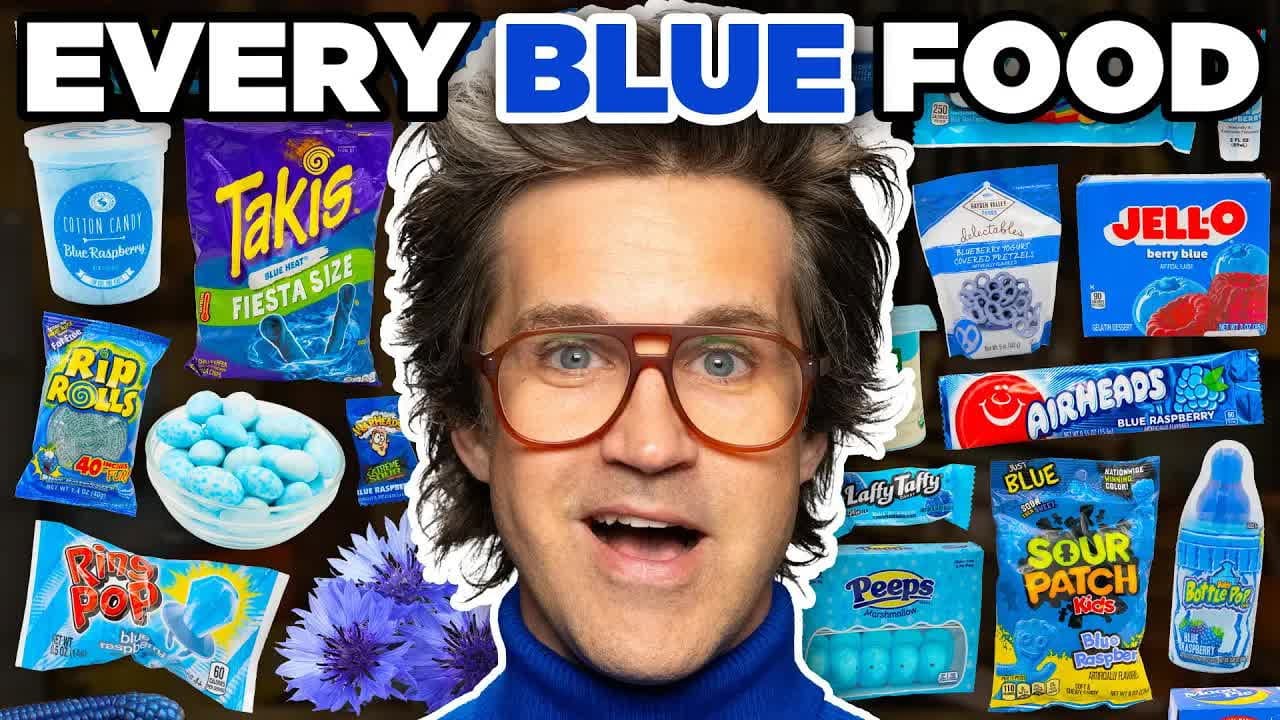 Still from We Tried EVERY Blue Food