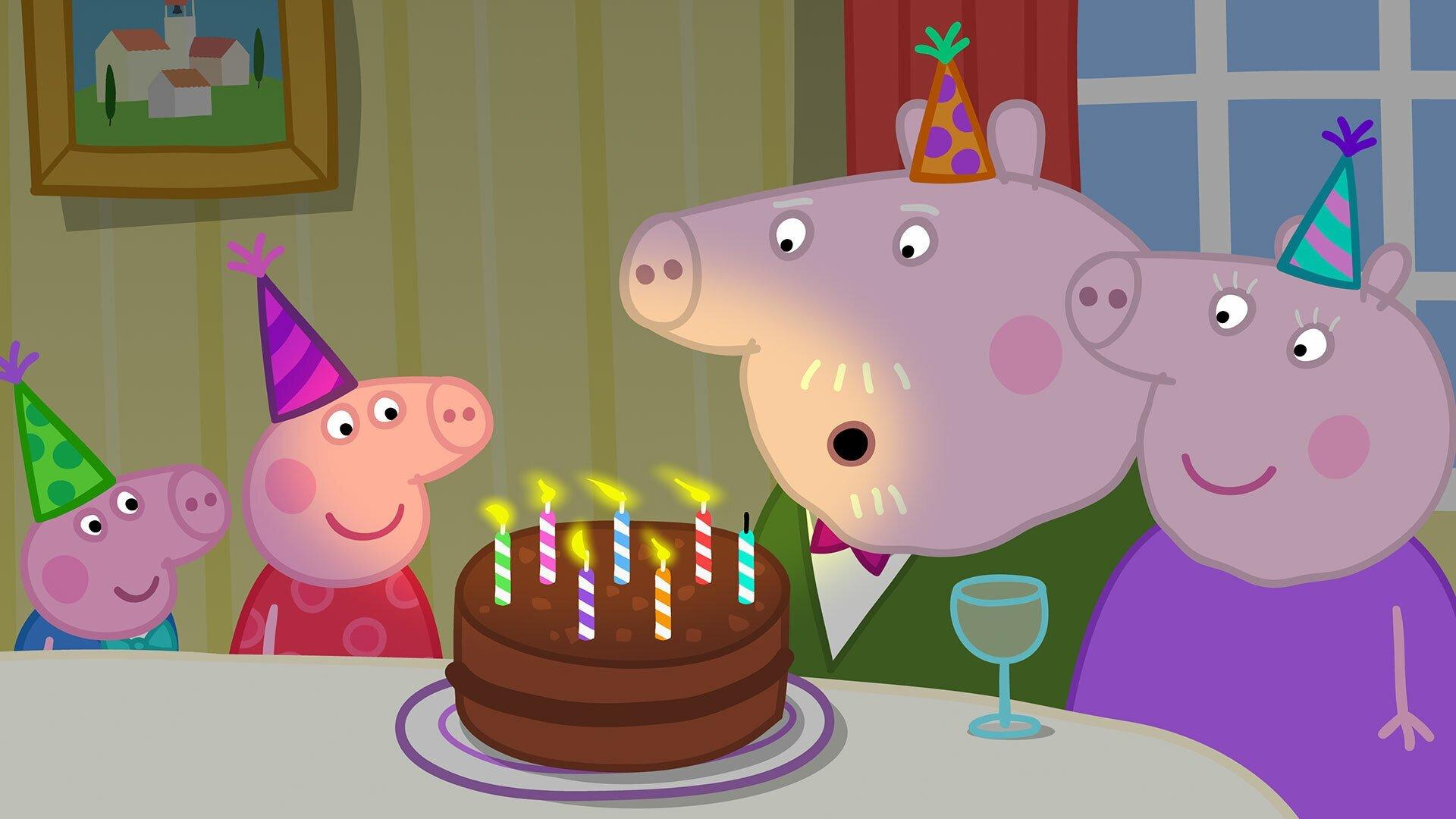 Still from Grandpa Pig's birthday