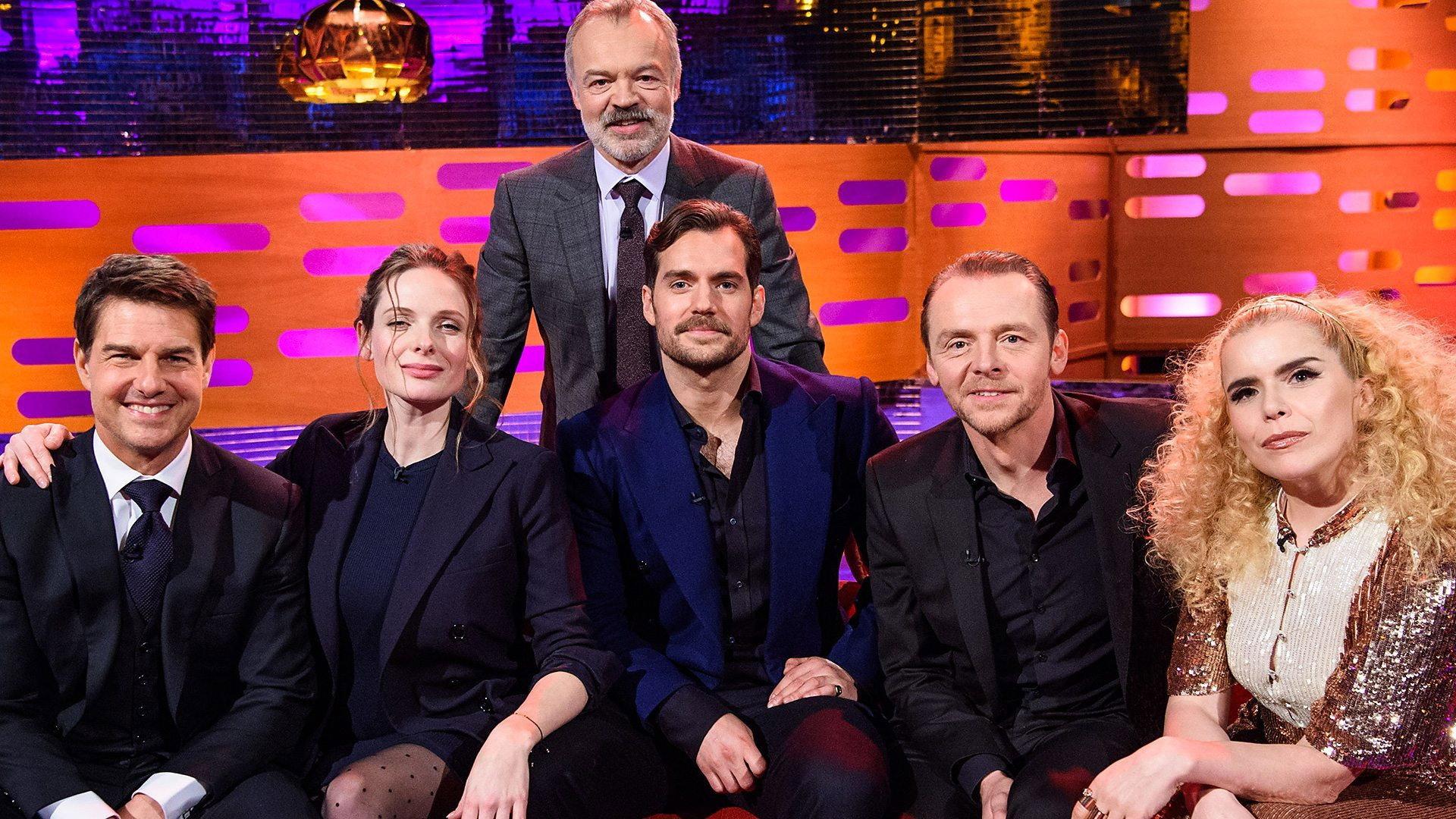 Still from Tom Cruise, Rebecca Ferguson, Henry Cavill, Simon Pegg and Paloma Faith