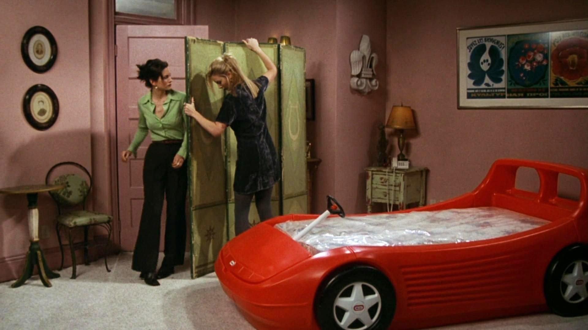 Still from The One with the Race Car Bed