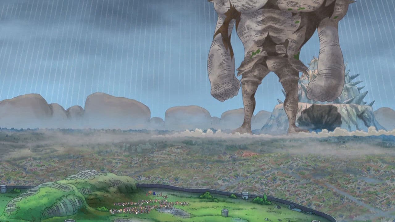 Still from Moving Across the Ground! The Giant Statue Pica's Surprise Maneuver!