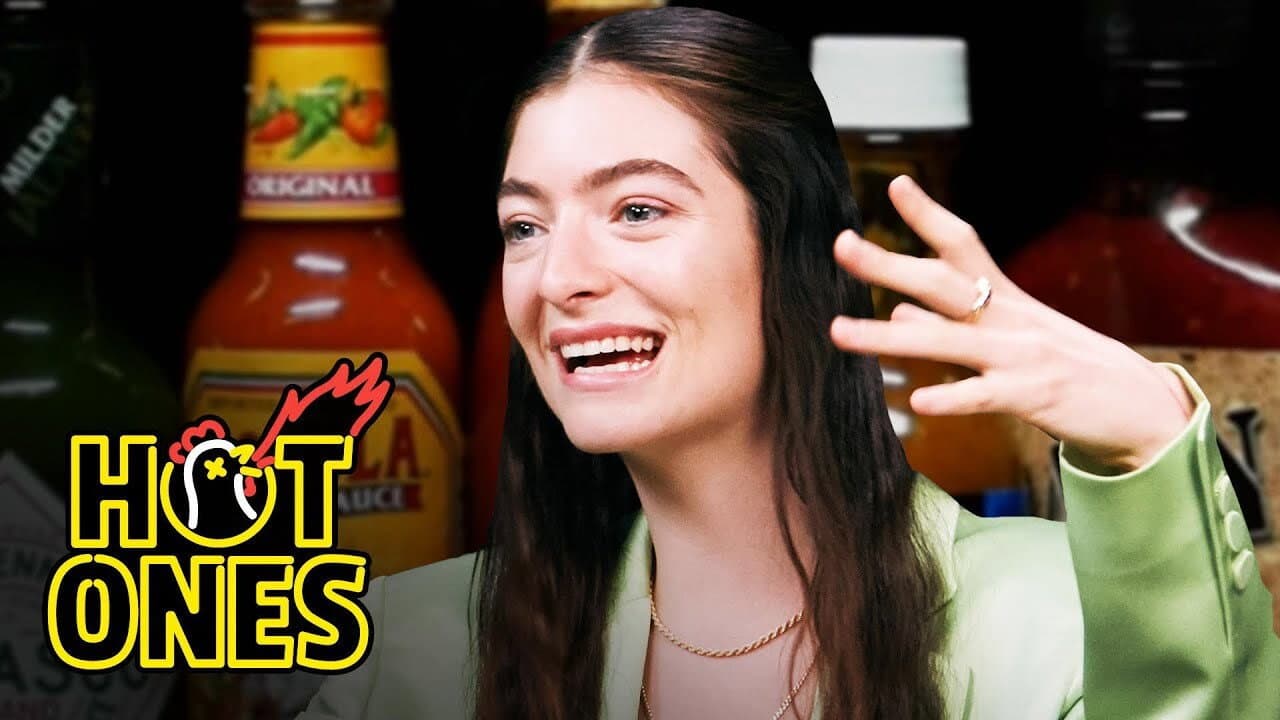 Still from Lorde Drops the Mic While Eating Spicy Wings