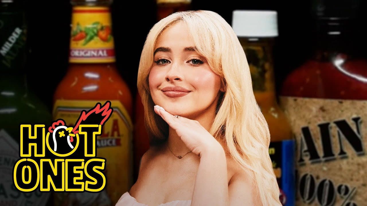 Still from Sabrina Carpenter Talks Nonsense While Eating Spicy Wings