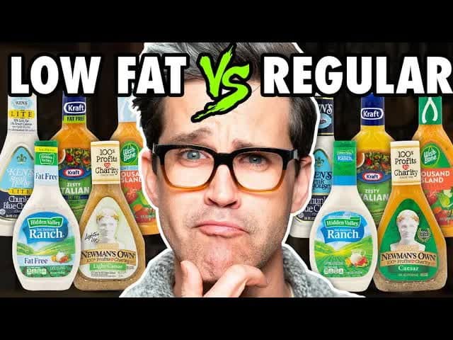 Still from Low Fat vs. Regular Salad Dressing Taste Test