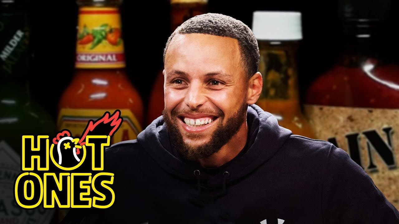 Still from Stephen Curry Is on Fire While Eating Spicy Wings