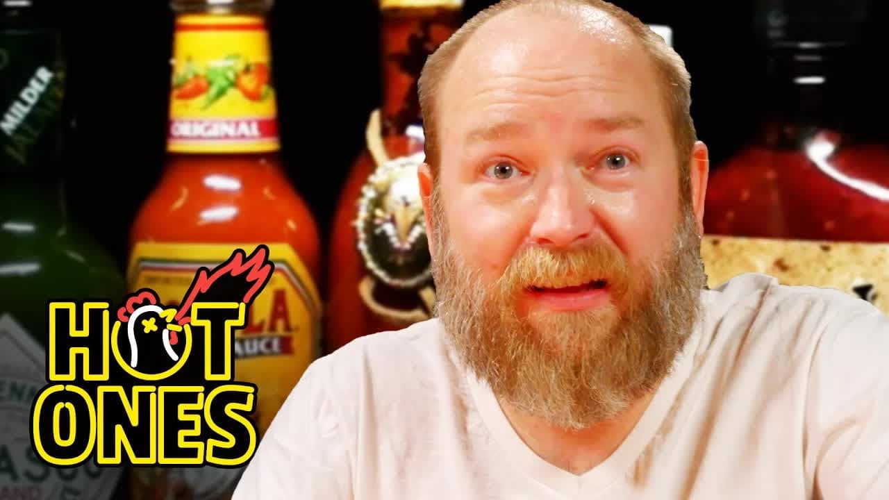 Still from Kyle Kinane Gets Angry Eating Spicy Wings