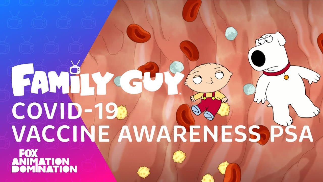 Still from Family Guy COVID-19 Vaccine Awareness PSA
