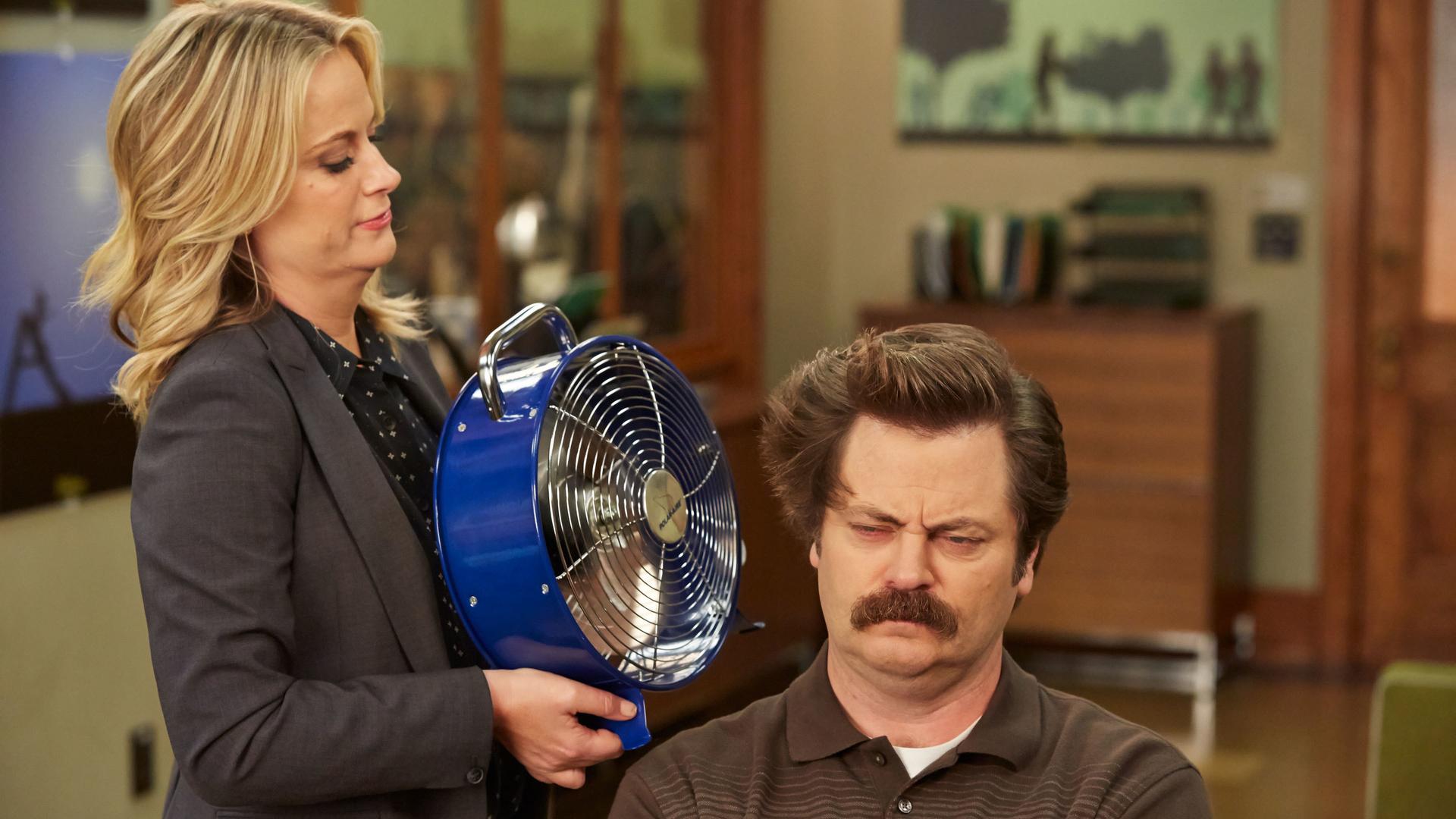 Still from Leslie and Ron