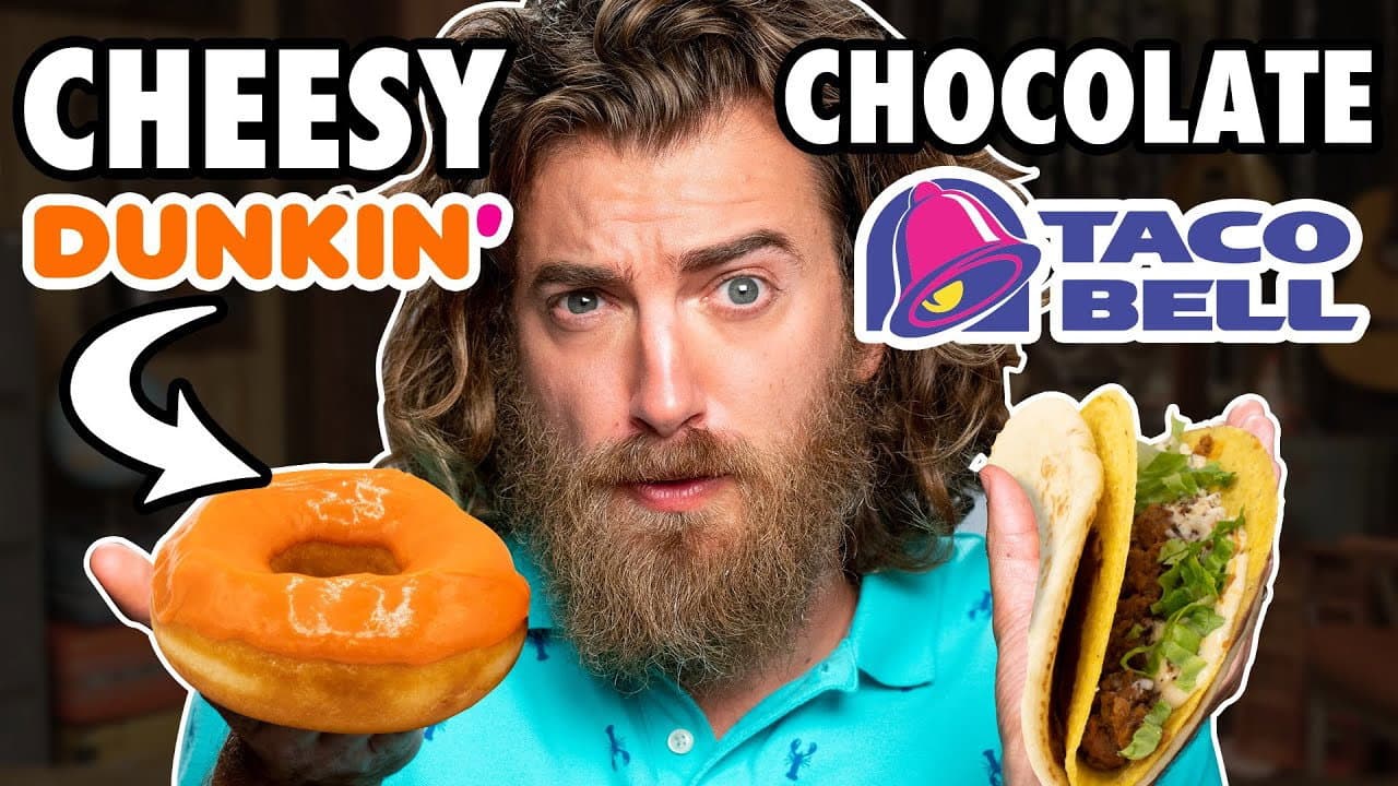 Still from Cheesy Chocolate Food vs. Chocolate Cheesy Food Taste Test