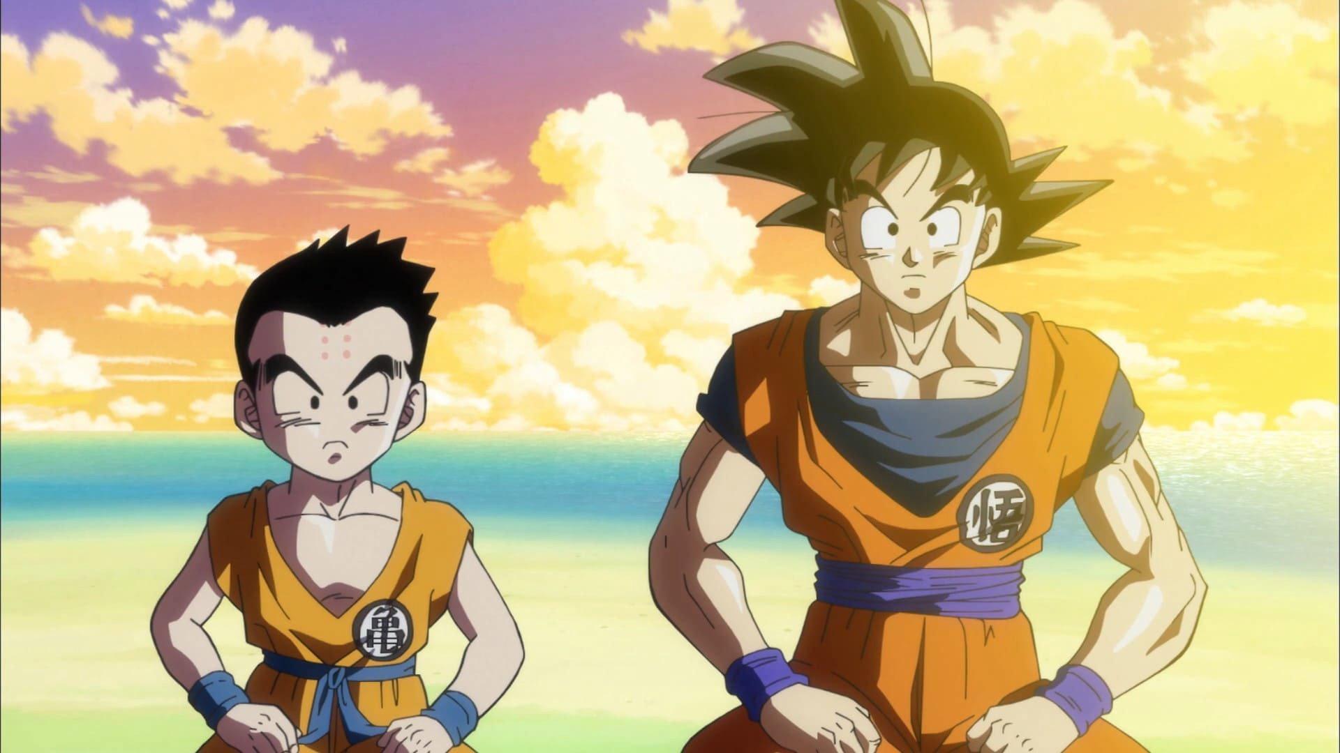 Still from Goku and Krillin! Back to the Old Familiar Training Ground!