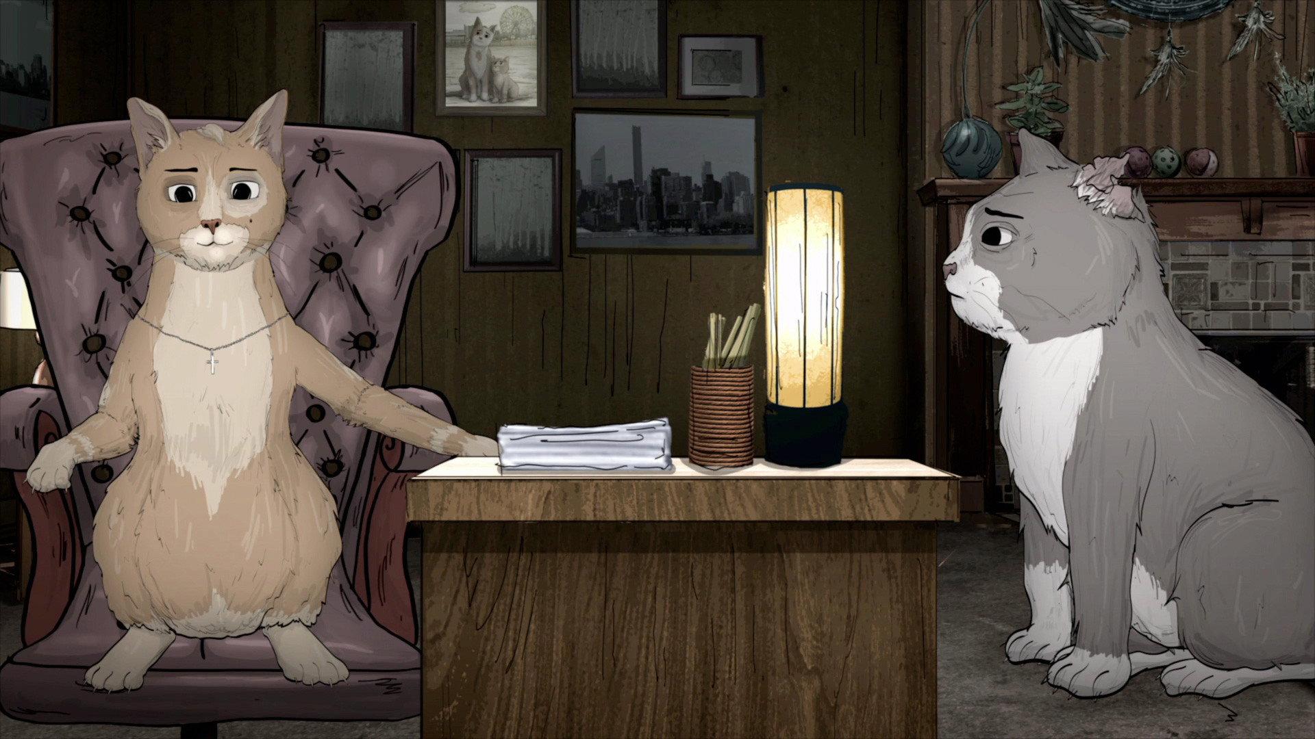 Still from Episode Seventeen: Cats Part 1.
