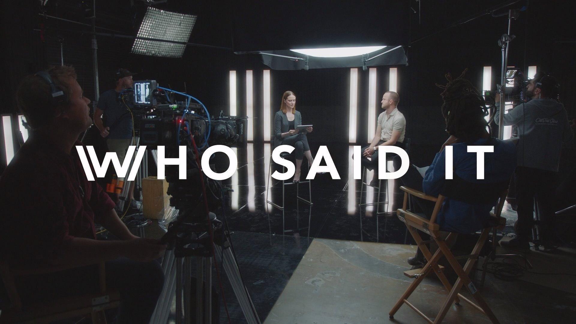 Still from Who Said It? With Evan Rachel Wood and Aaron Paul