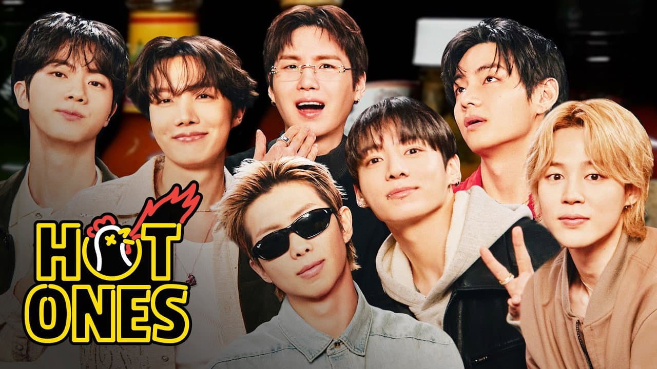 Still from BTS Breaks Another Record While Eating Spicy Wings