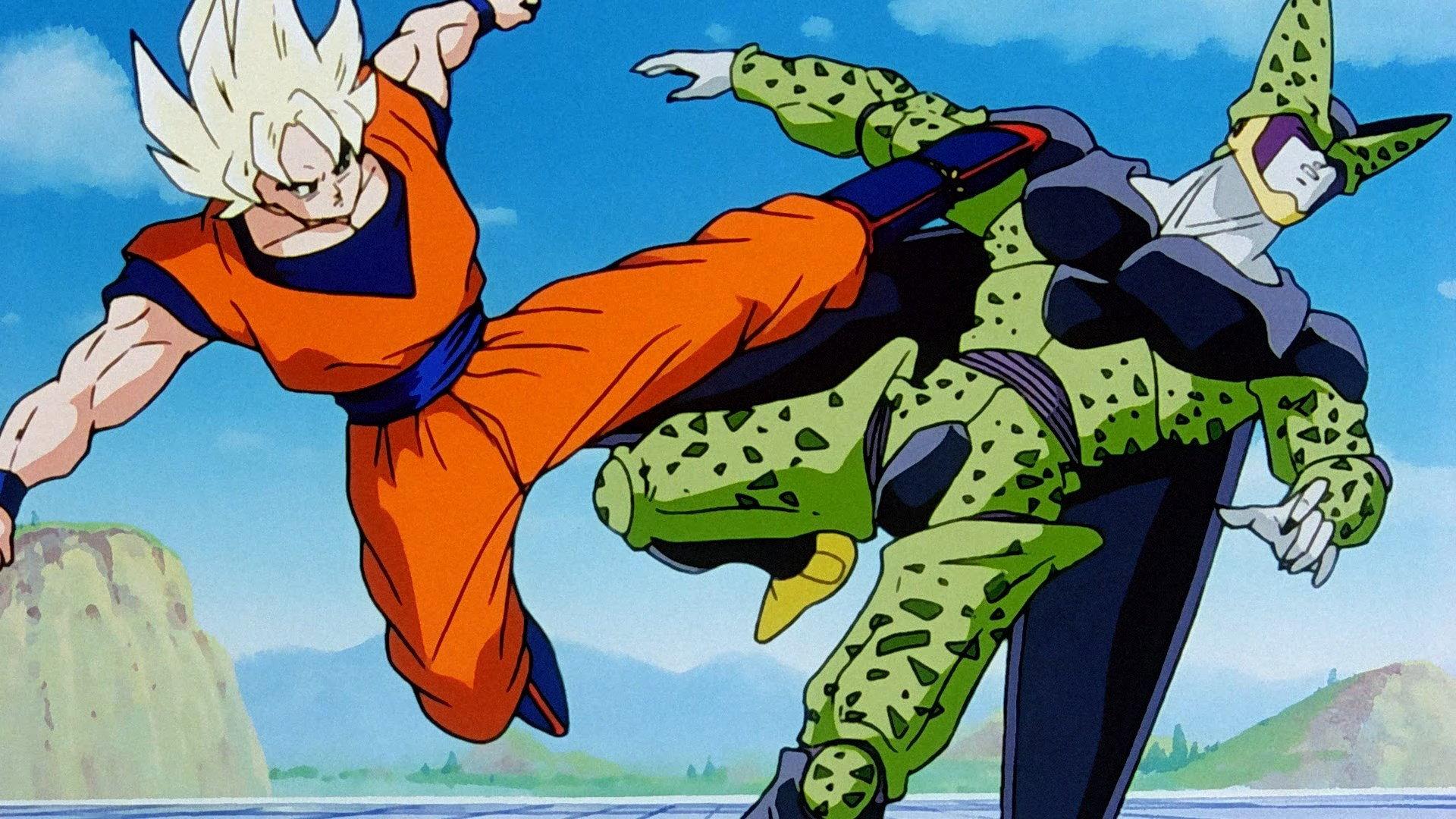 Still from Goku vs. Cell