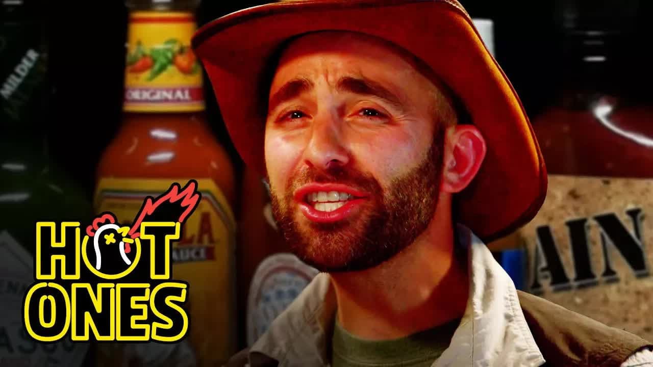 Still from Coyote Peterson Gets STUNG by Spicy Wings