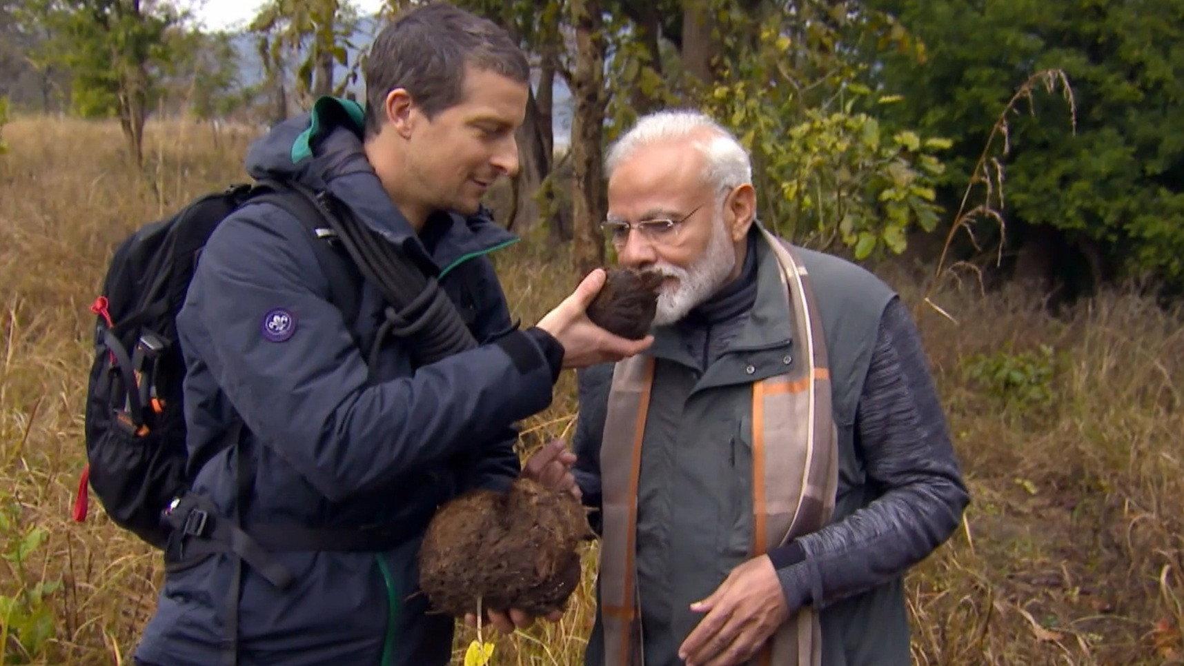 Still from Man Vs Wild with PM Narendra Modi