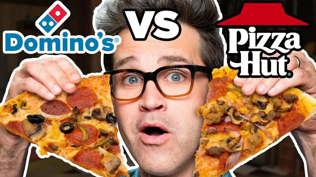 Still from Dominos vs. Pizza Hut Taste Test | FOOD FEUDS