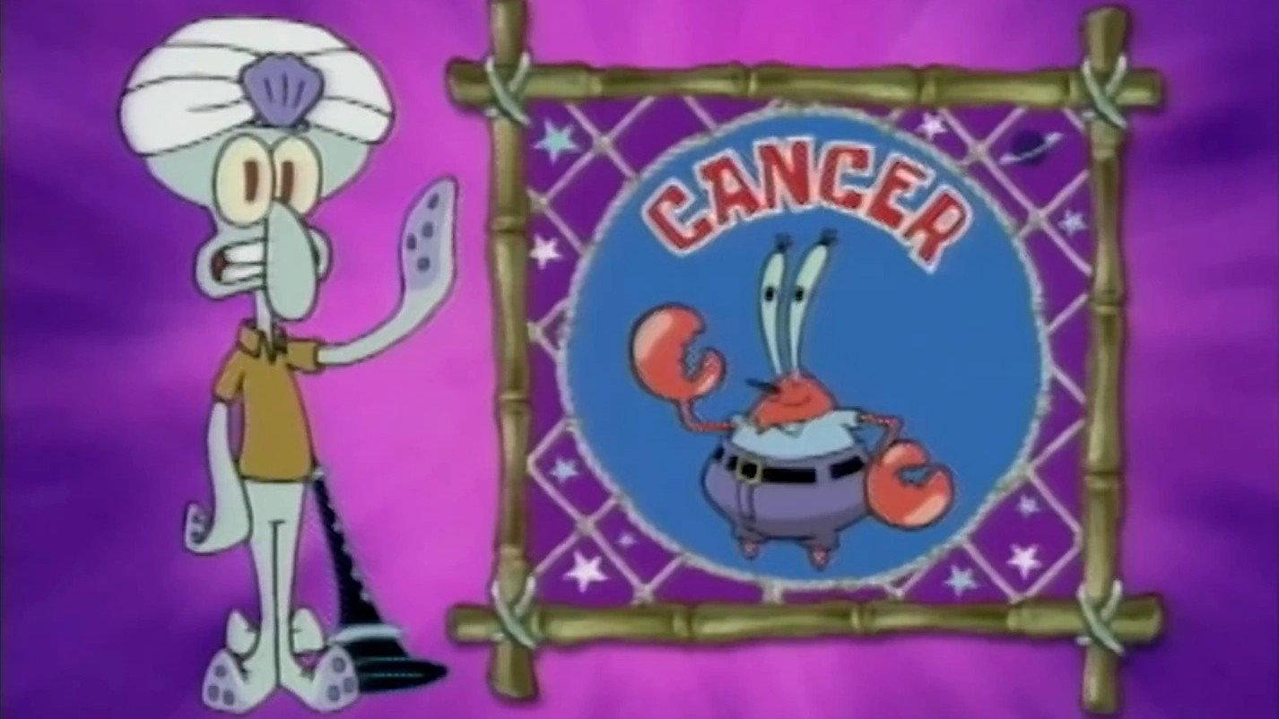 Still from Astrology With Squidward: Cancer