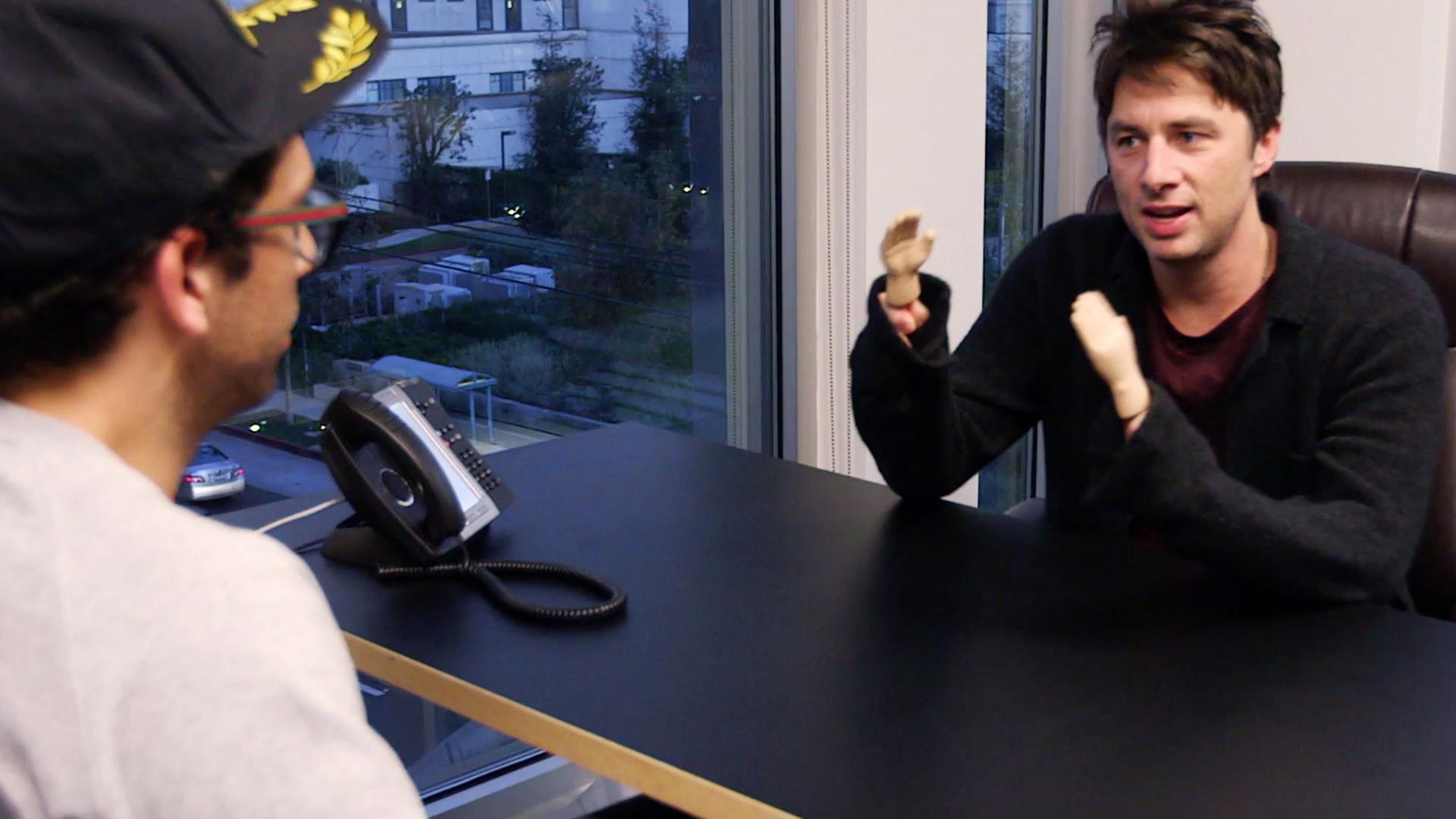 Still from The Sixth Lead: Episode 4: Meeting with Zach Braff