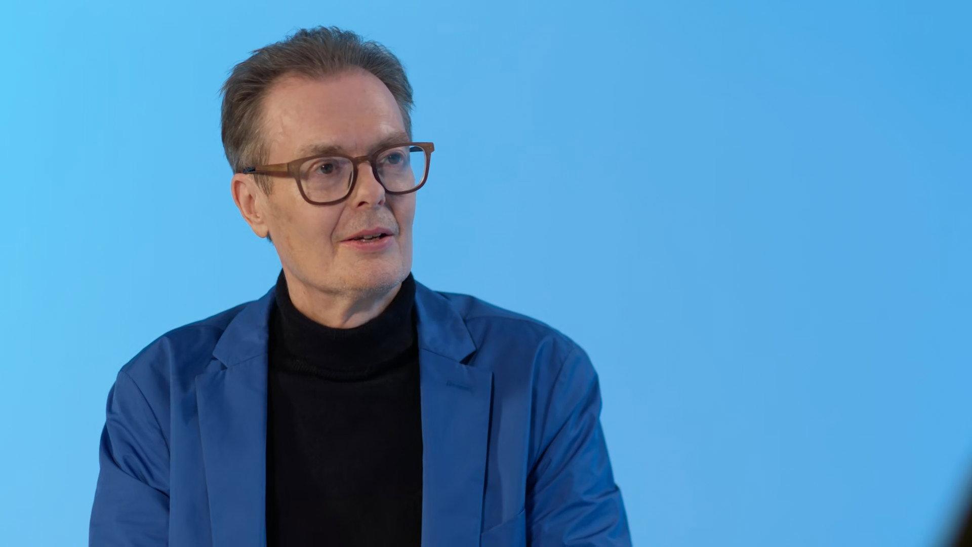 Still from In Conversation: Andrew Cartmel