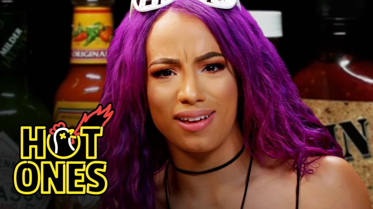 Still from Sasha Banks Bosses Up While Eating Spicy Wings