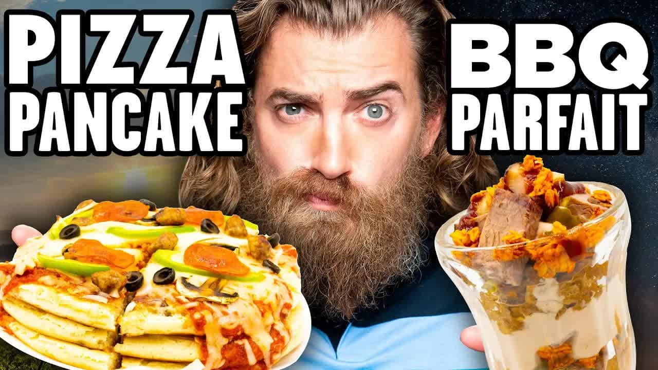 Still from Breakfast Dinner Food vs. Dinner Breakfast Food Taste Test