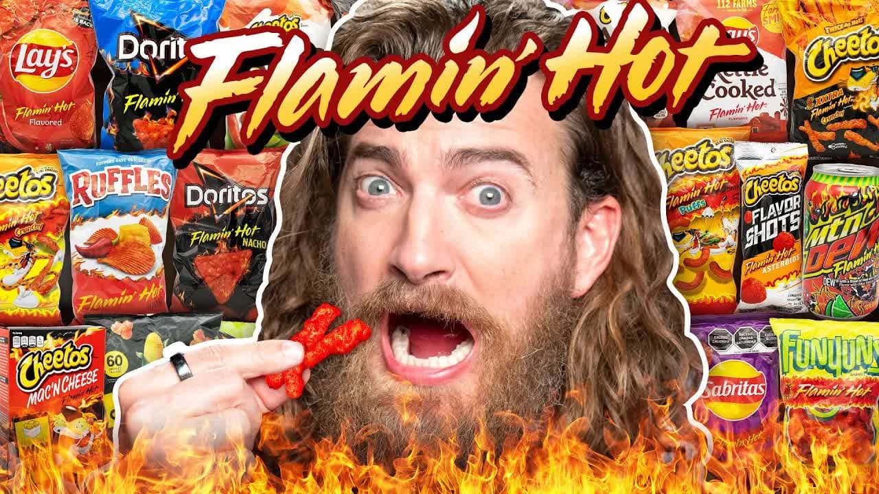 Still from We Tried EVERY Flamin' Hot Snack