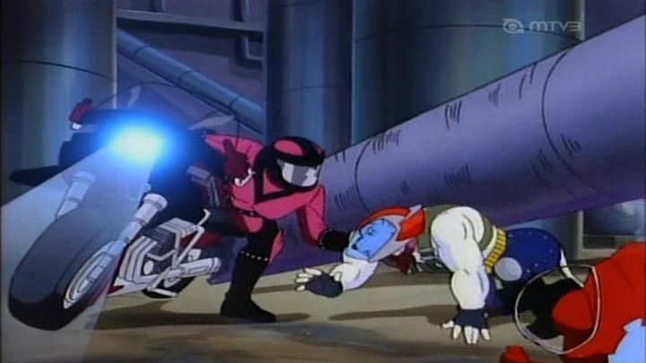 Still from The Masked Motorcyclist