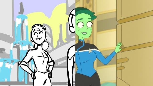 Still from Watch Star Trek: Lower Decks Go from Storyboard to Final Animation