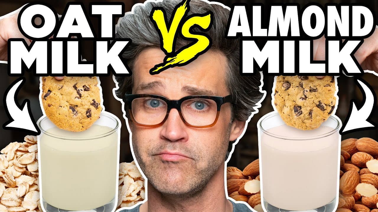 Still from What’s The Best Non-Dairy Milk? Taste Test