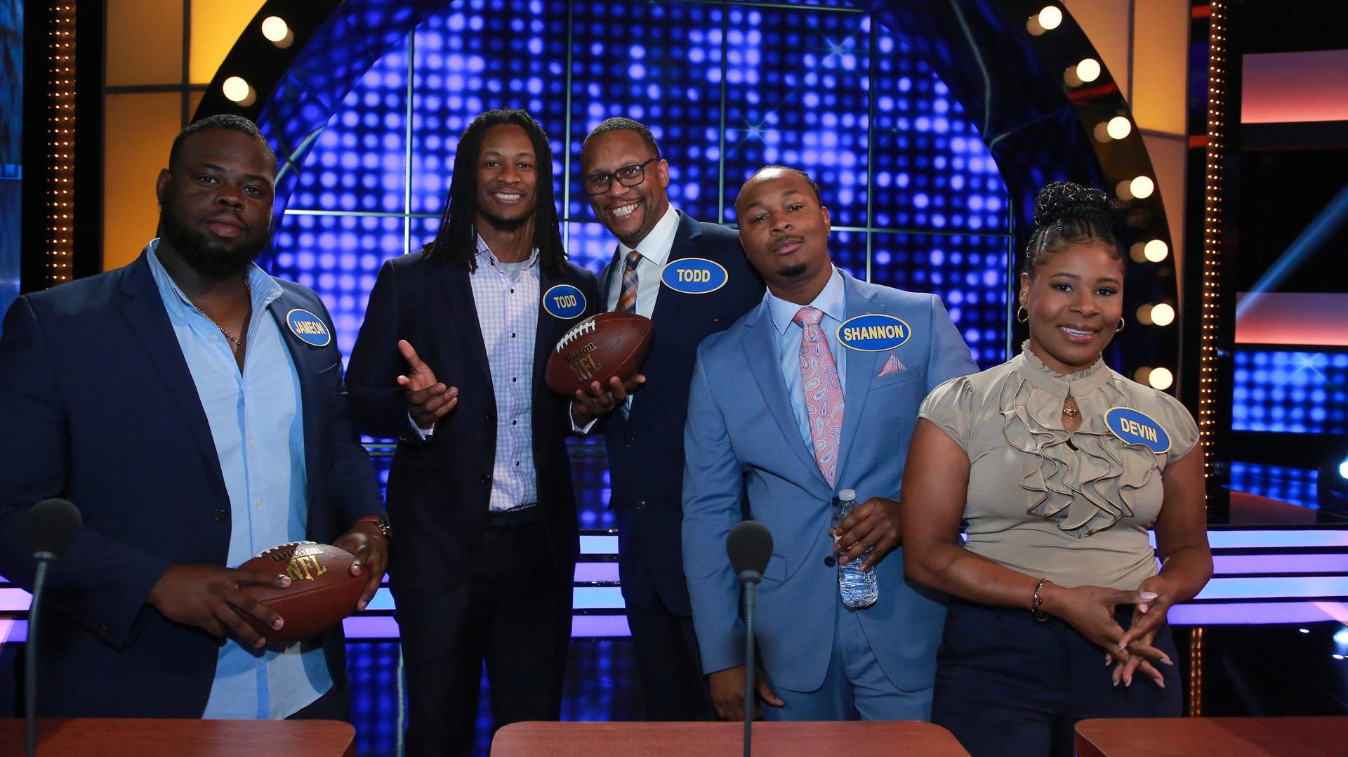 Still from Emmitt Smith vs. Todd Gurley II and Craig Robinson vs. Casey Wilson