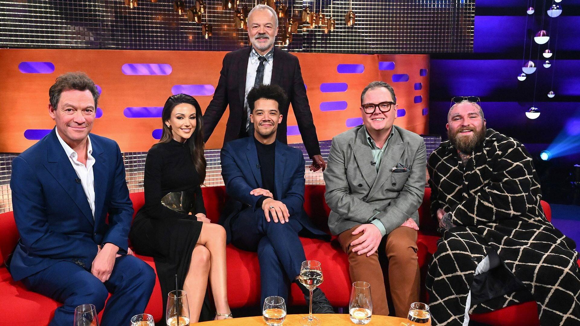 Still from Dominic West, Michelle Keegan, Jacob Anderson, Alan Carr and Teddy Swims