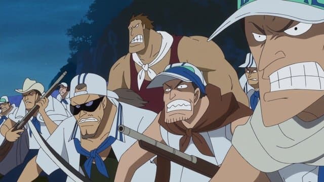 Still from A Hungry Front - Luffy and the Marine Rookies!