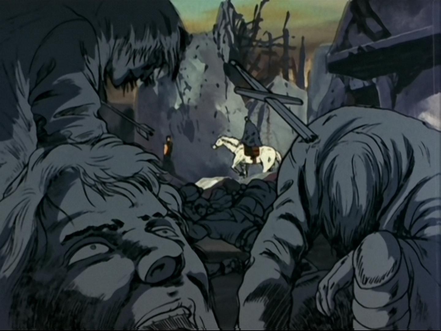 Still from Rock, The Hero on Horseback! I Don't Believe in Kenshiro!!