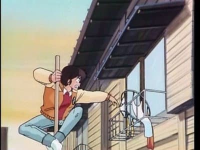 Still from Kyoko's Climbing the Walls! Godai's Headed For the Hills