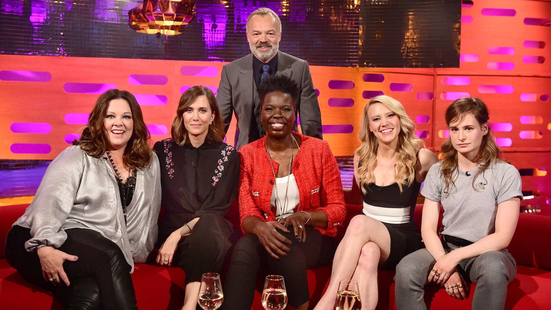 Still from Melissa McCarthy, Kristen Wiig, Kate McKinnon, Leslie Jones, Charlie Sheen, Christine and the Queens