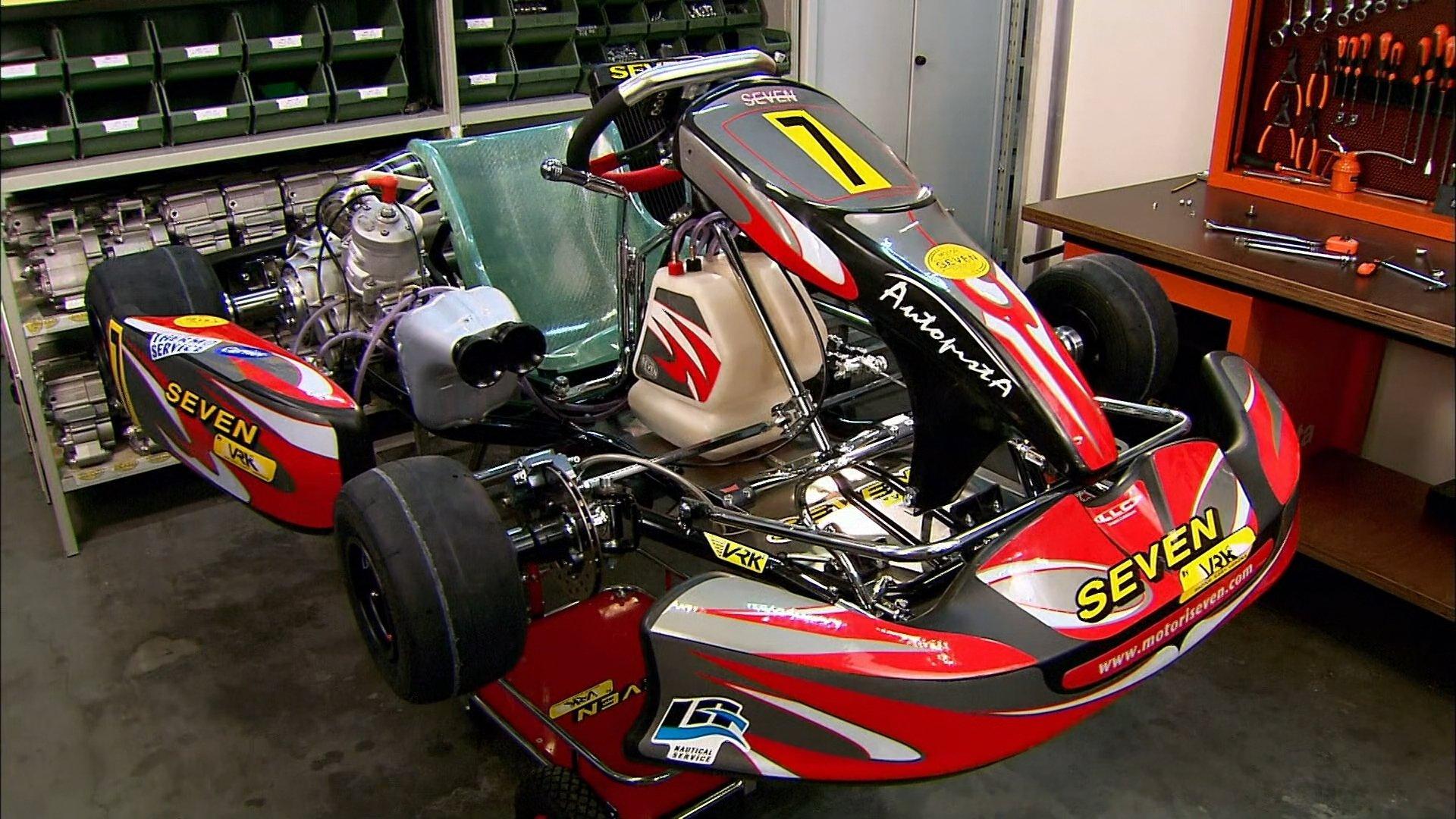 Still from Custom Running Shoes, Axes, Racing Karts, Animatronics