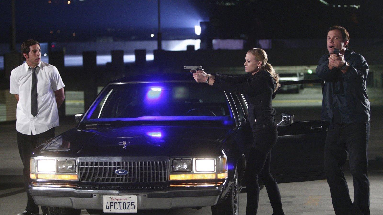 Still from Chuck Versus the DeLorean