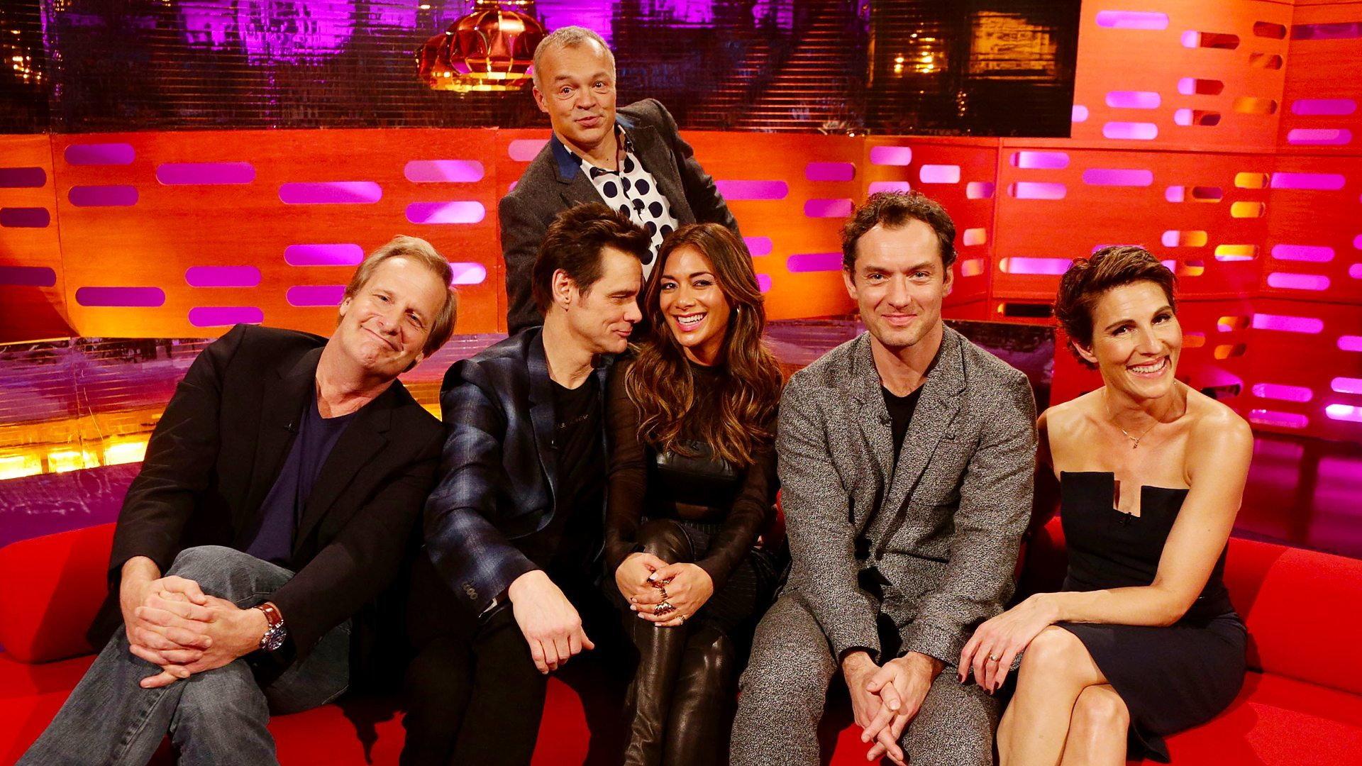 Still from Jim Carrey, Jeff Daniels, Jude Law, Tamsin Greig, Nicole Scherzinger