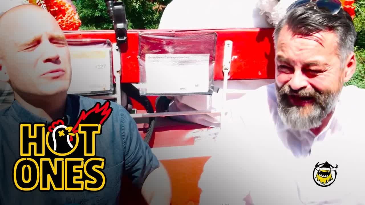 Still from Chili Klaus and Sean Evans Eat the World's Hottest Pepper on the Carriage Ride From Hell