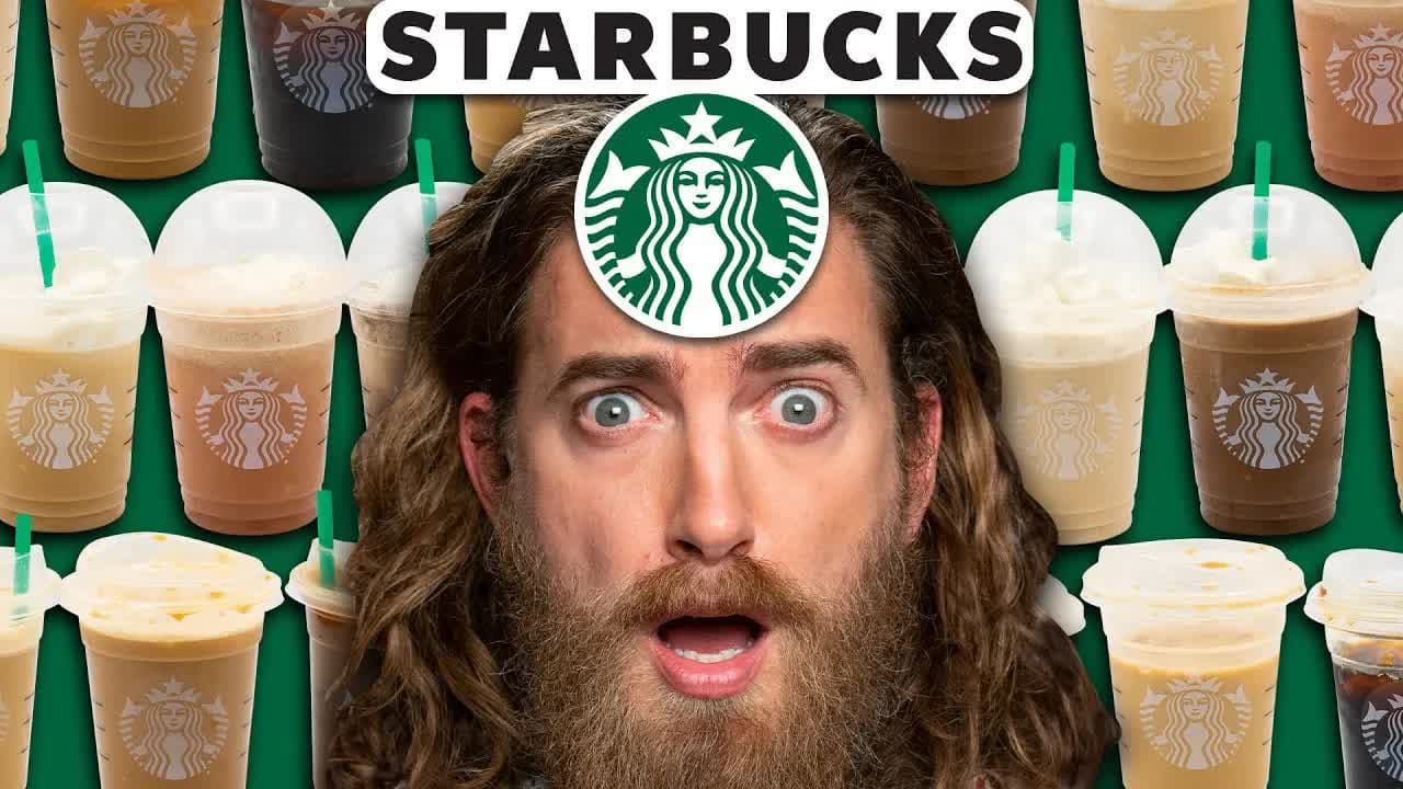 Still from We Try EVERY Starbucks Iced Coffee