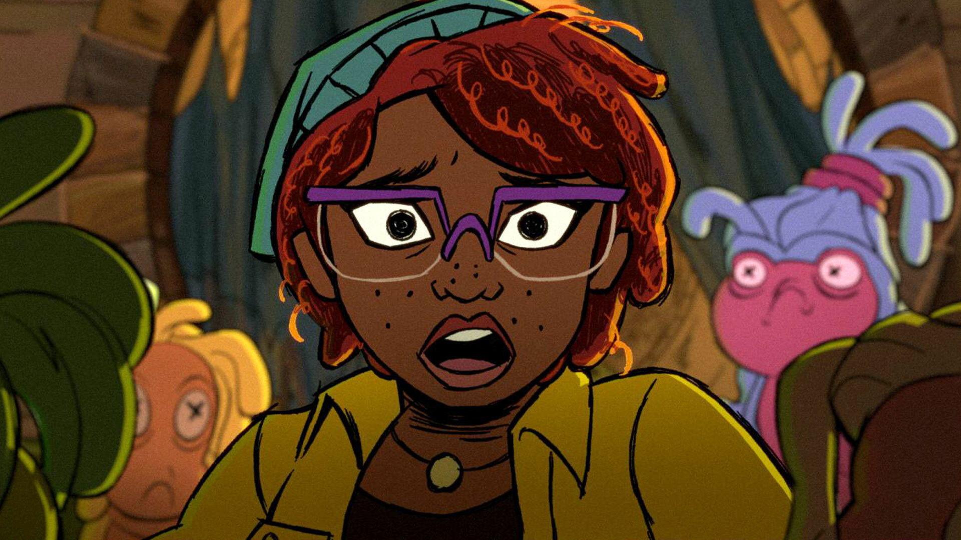 Still from Splinter and April Fight a Goldfish