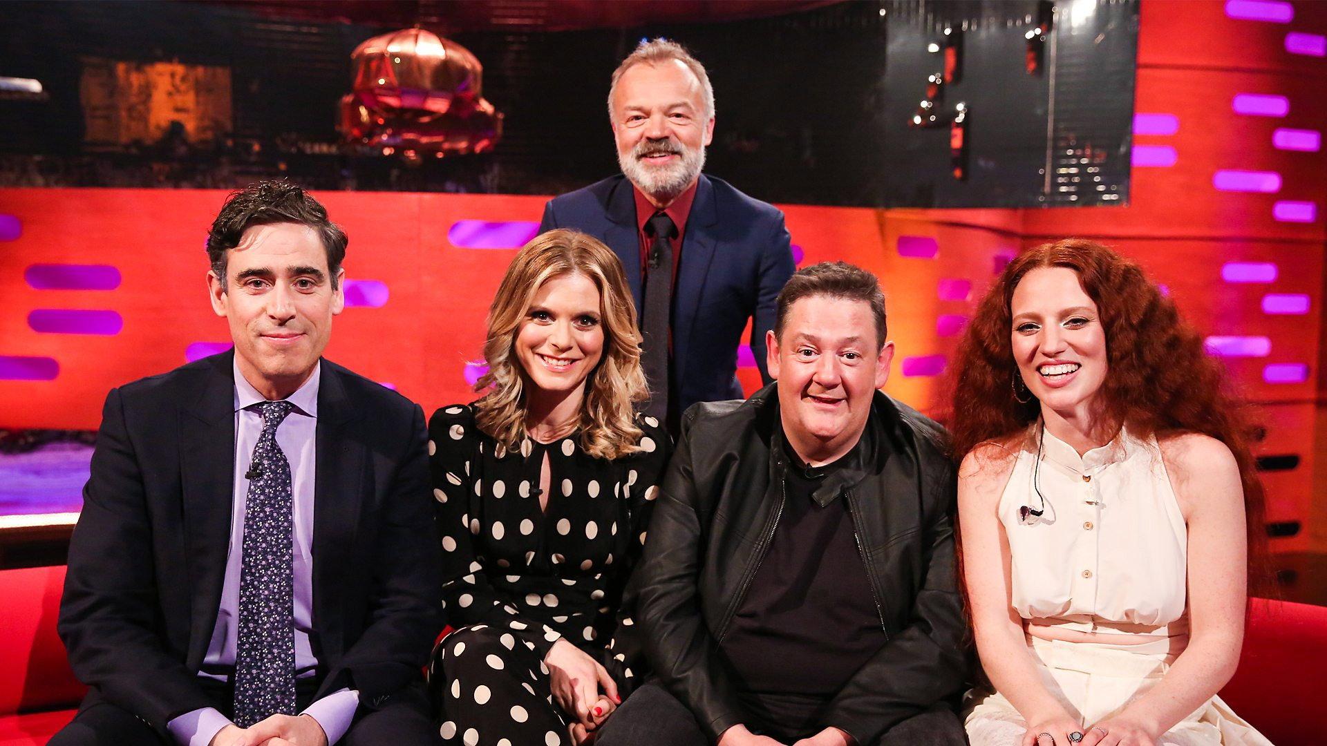 Still from Stephen Mangan, Emilia Fox, Johnny Vegas, Jess Glynne