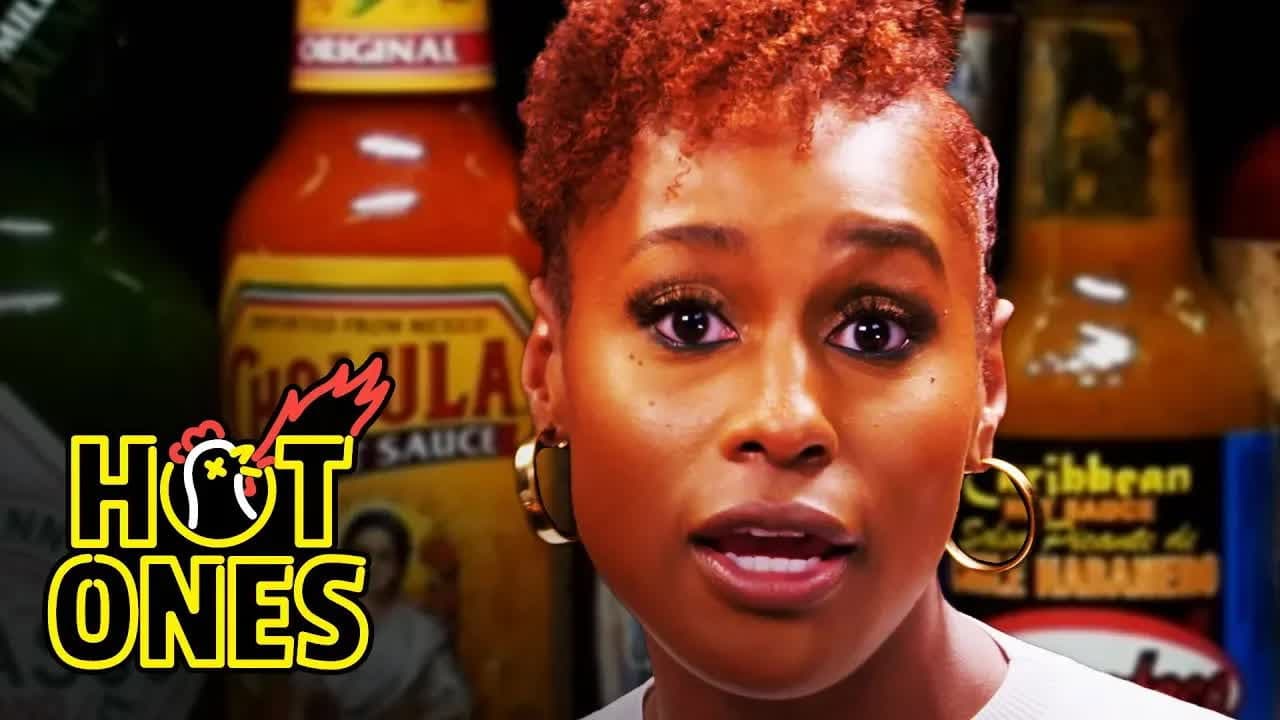 Still from Issa Rae Raps While Eating Spicy Wings