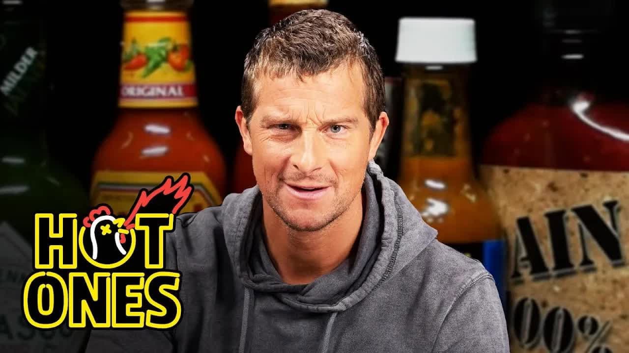 Still from Bear Grylls Battles for Survival Against Spicy Wings