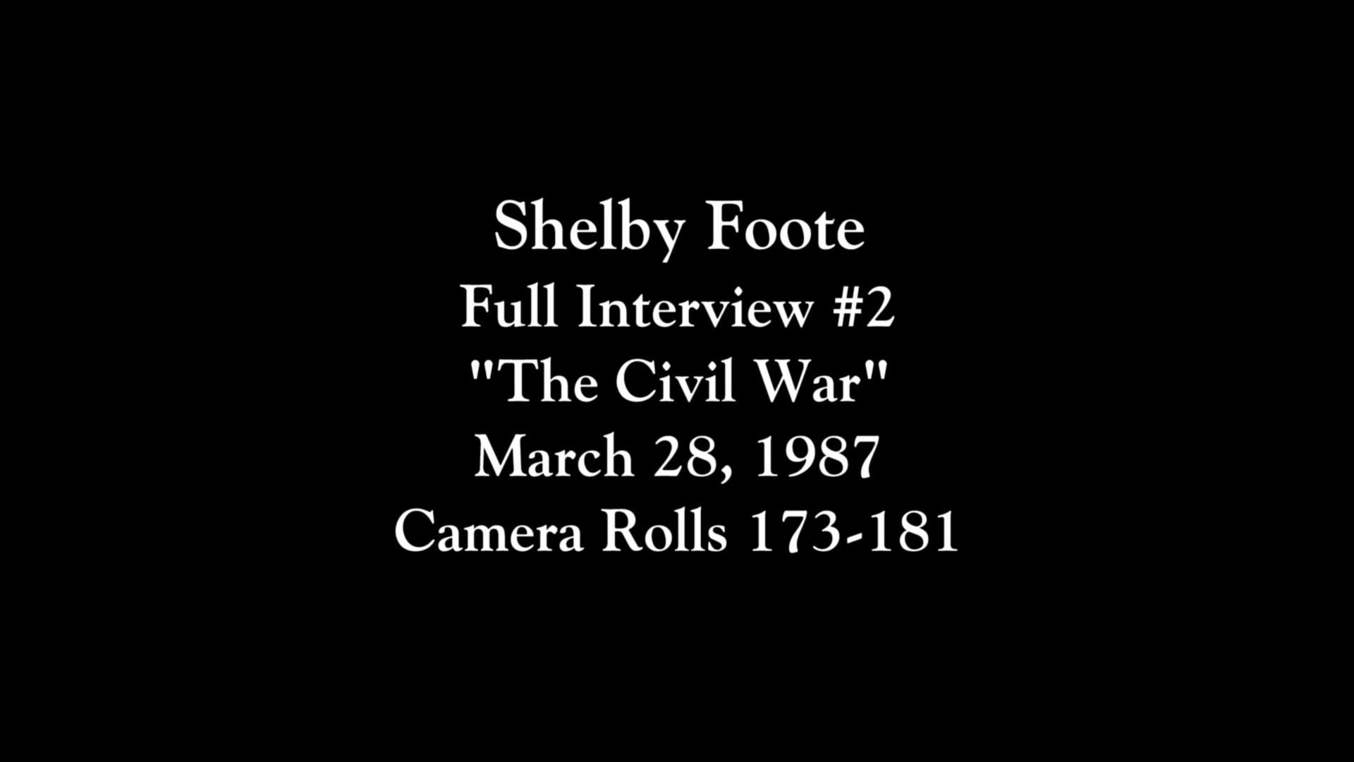 Still from Shelby Foote Full Interview #2 March 28, 1987